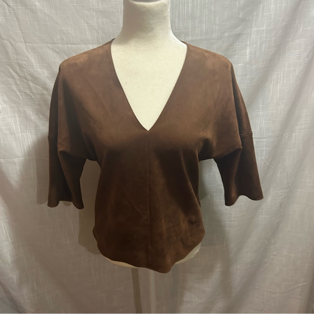 Tibi oversized fit faux leather top XXS